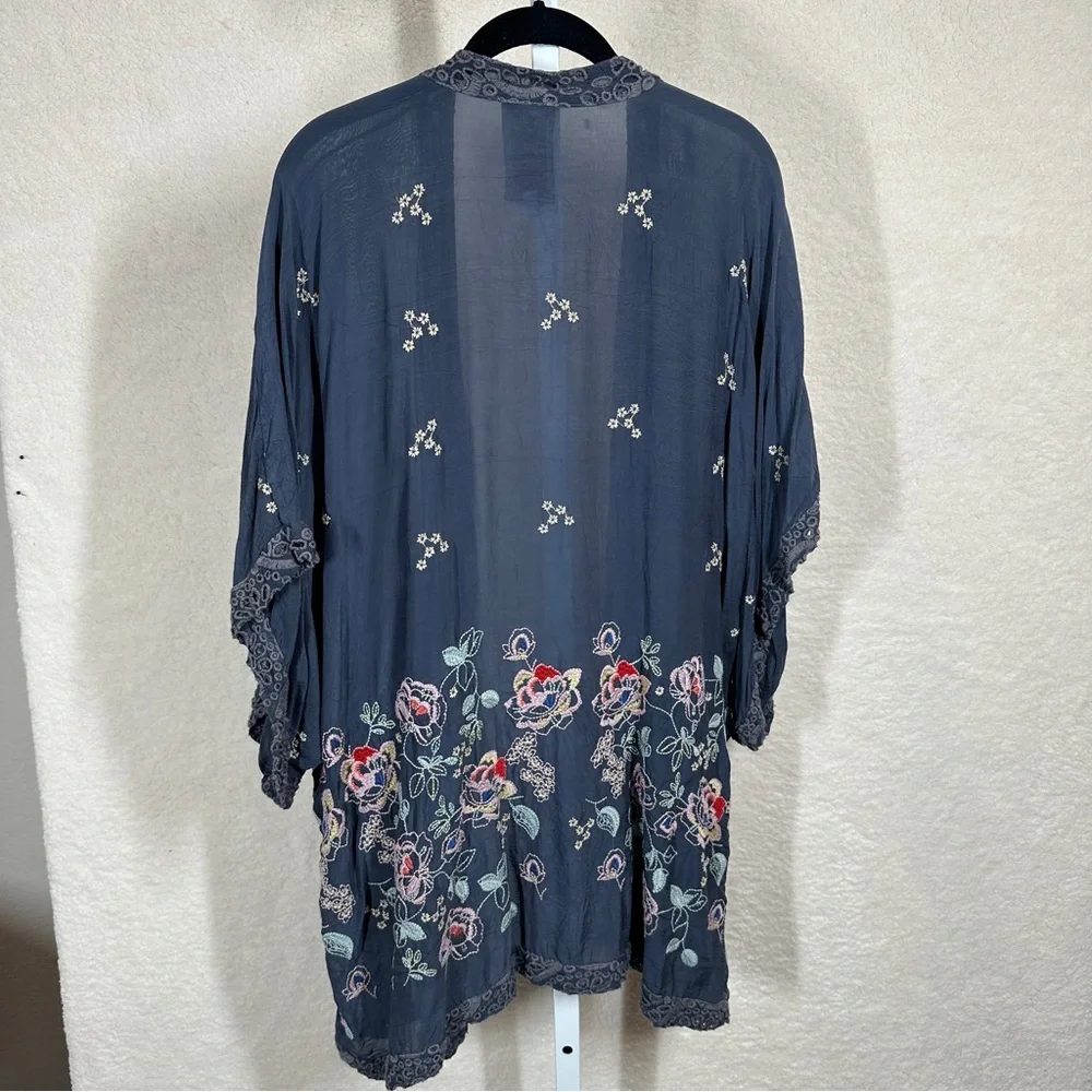 Johnny Was Blue Floral Kimono - Picture 11 of 11